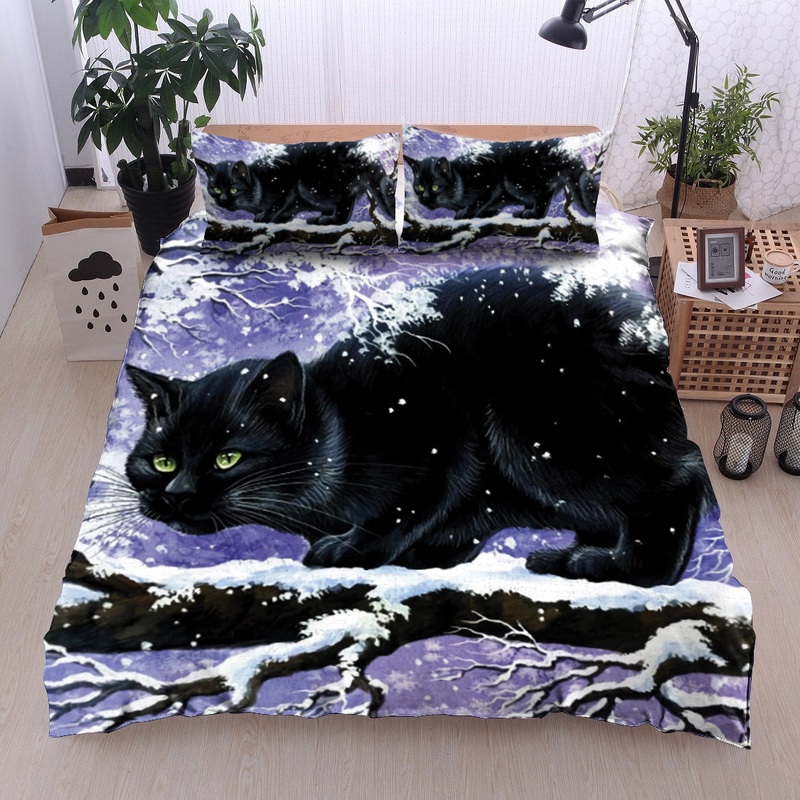 Snow Tree Bough And Black Cat DN10100229B Bedding Sets