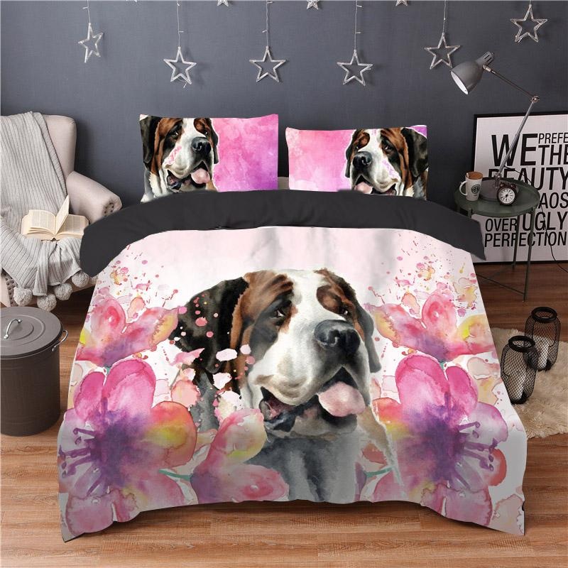St Bernard Pink Flower CLM1710353B Bedding Sets