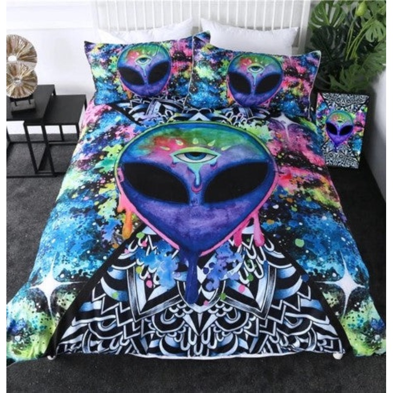 Trippy Watercolor Alien CL23100516MDB Bedding Sets