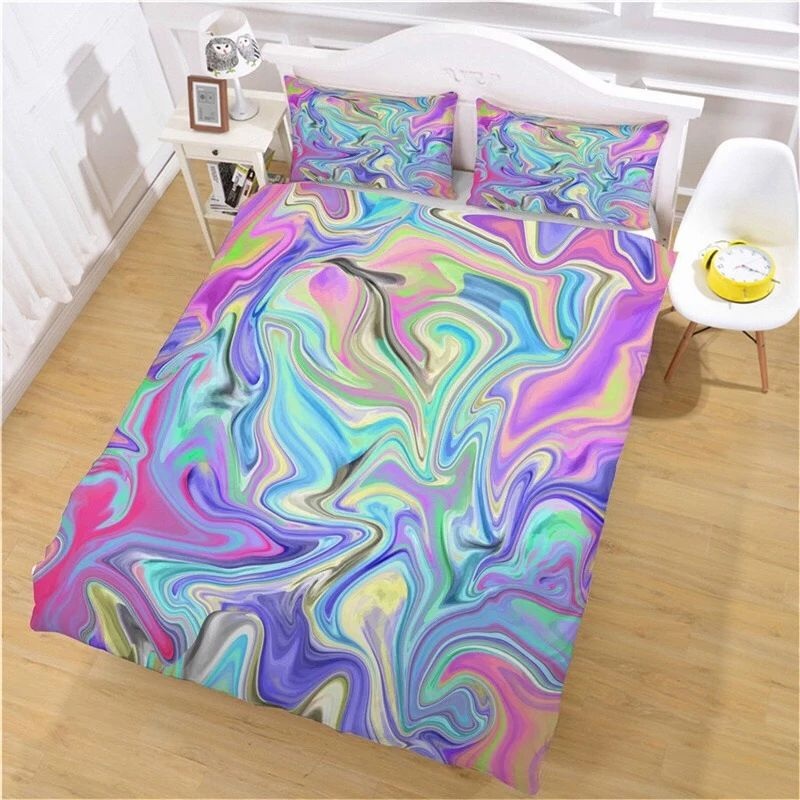 Vibrant Rainbow Marble CLH2211662B Bedding Sets