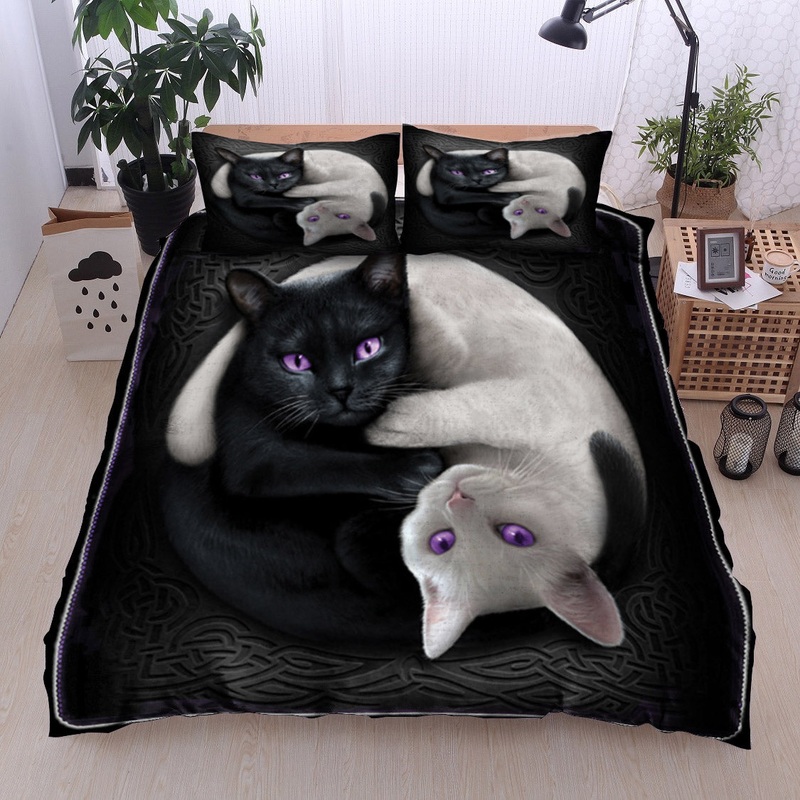 White Black Cat HN18100271B Bedding Sets