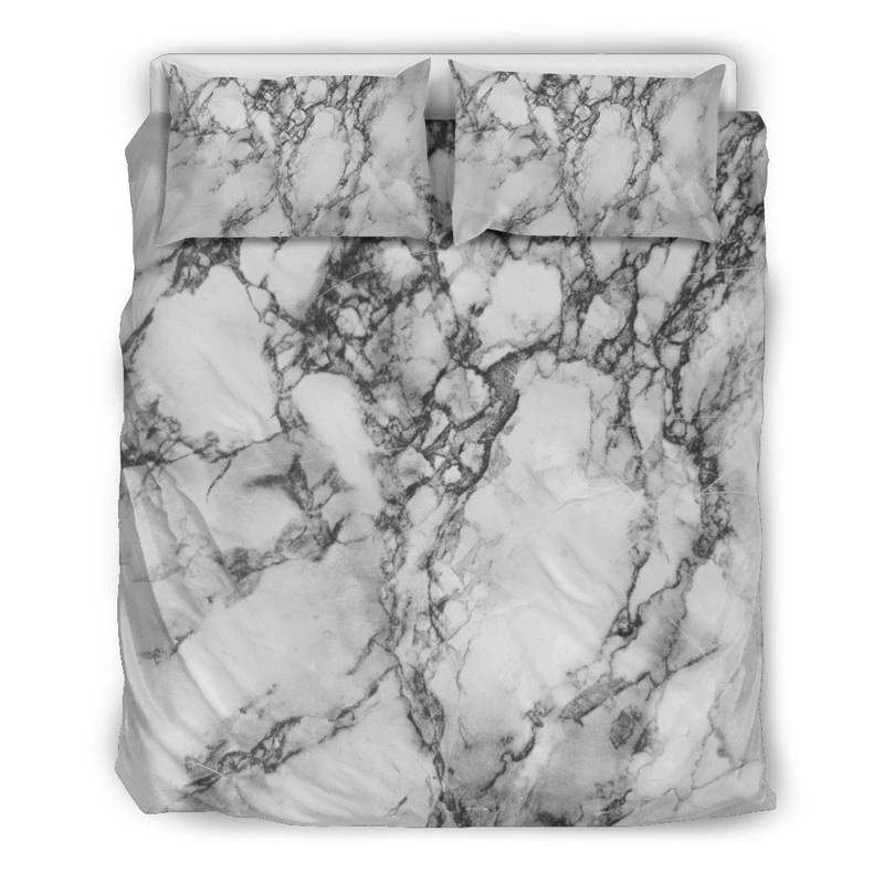 White Dark Grey Marble CL16100830MDB Bedding Sets