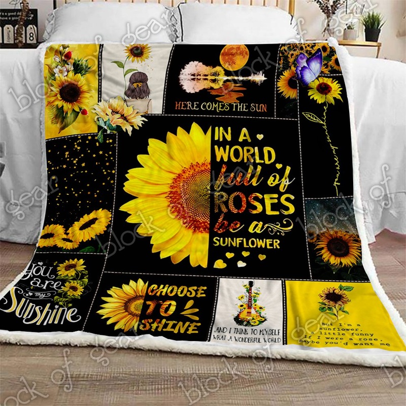 Be A Sunflower CL190922MDF Sherpa Fleece Blanket