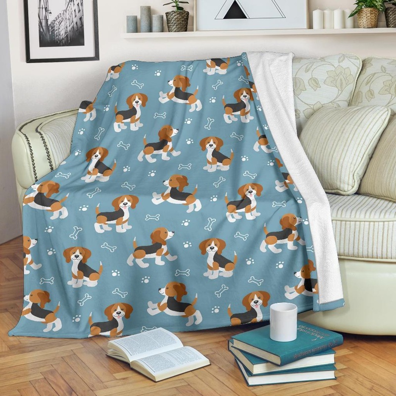 Beagle Paw Dog Bone CL12100101MDF Sherpa Fleece Blanket