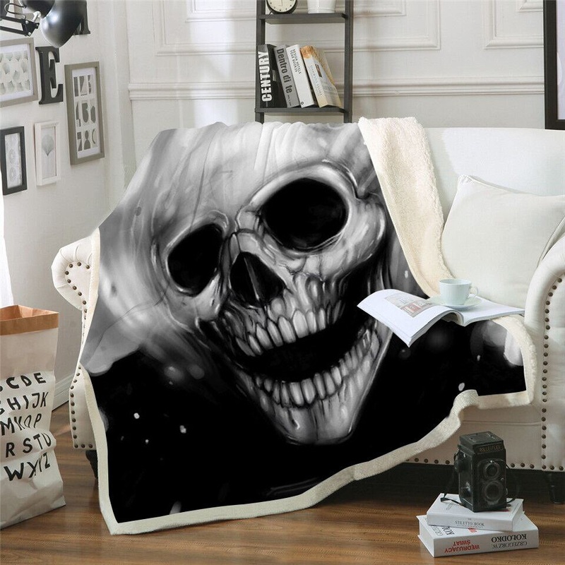 Death Skull CLA0510101F Sherpa Fleece Blanket