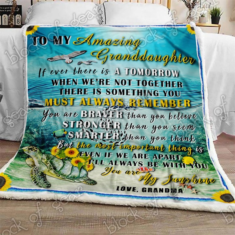 I Love You My Granddaughter CL280985MDF Sherpa Fleece Blanket
