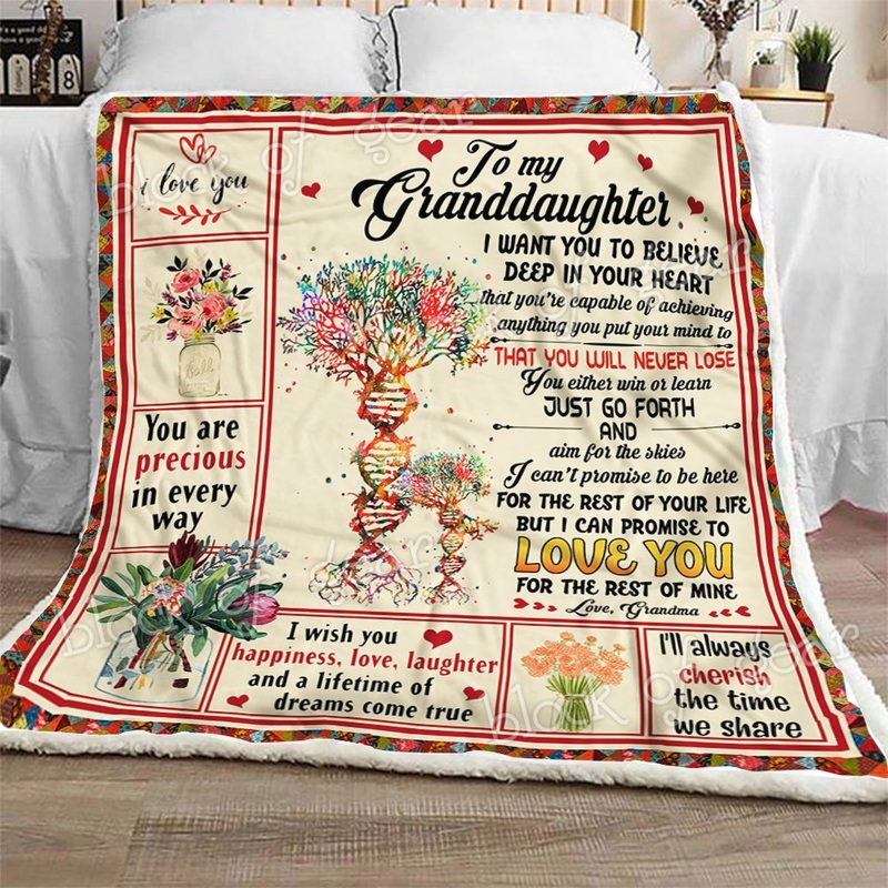 To My Granddaughter CL1909202MDF Sherpa Fleece Blanket