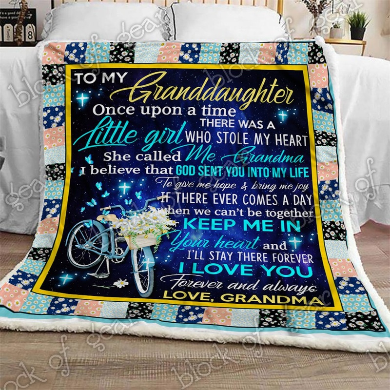 To My Granddaughter Grandma CL1809105MDF Sherpa Fleece Blanket