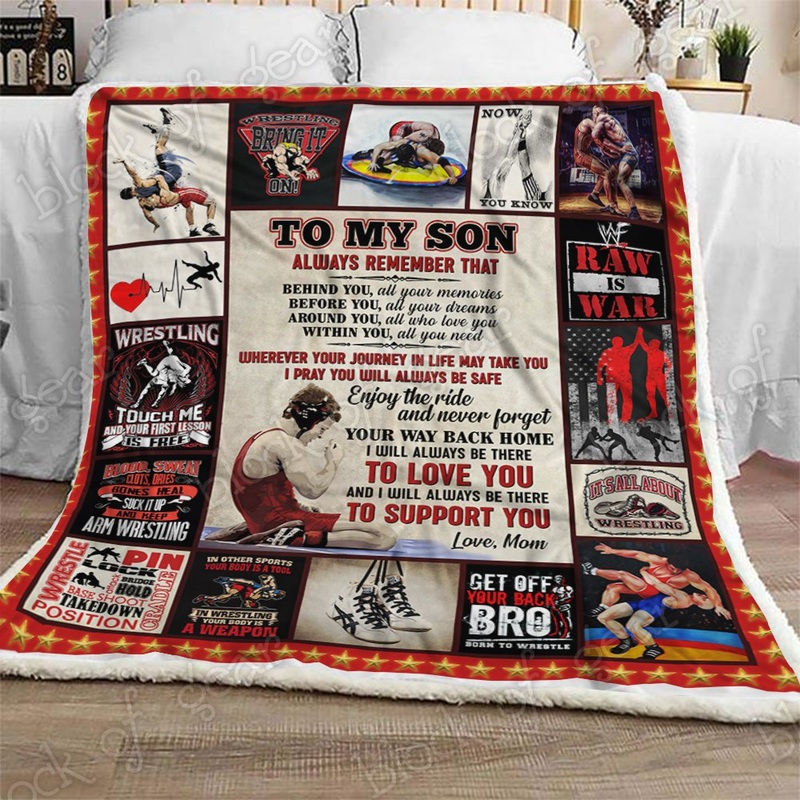 To My Son Wrestling CL2709528MDF Sherpa Fleece Blanket