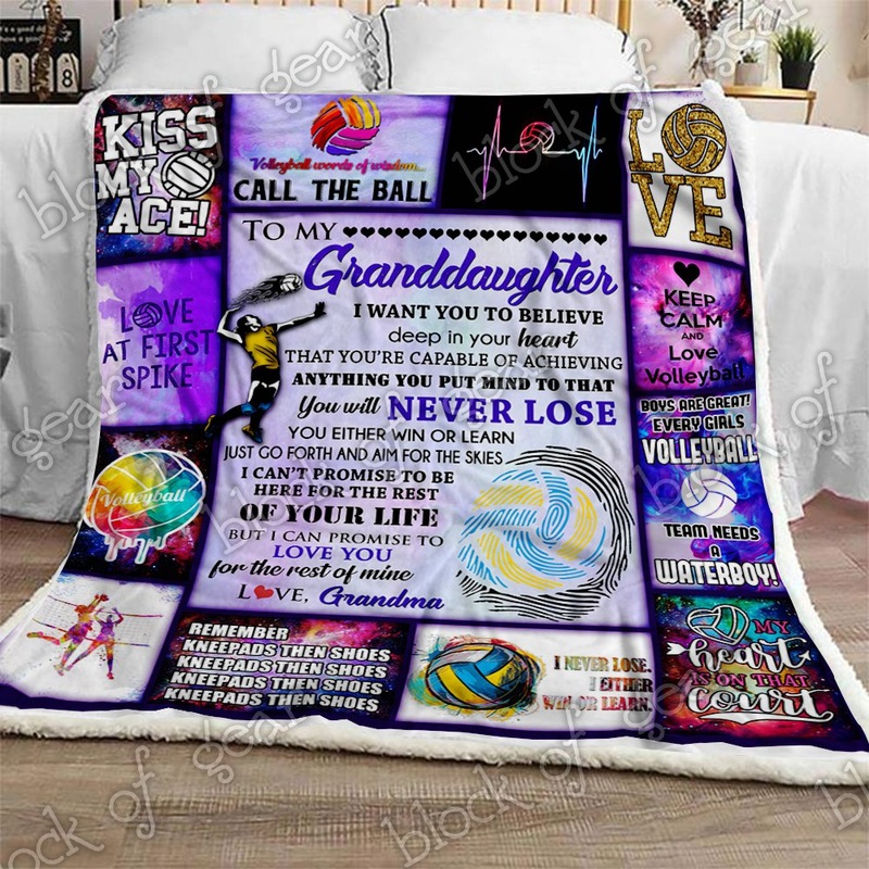 Volleyball Grandddaughter Love Grandma CL281104MDF Sherpa Fleece Blanket