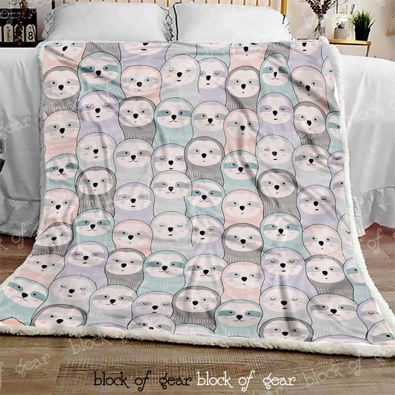 Baby Sloths CL300922MDF Sherpa Fleece Blanket