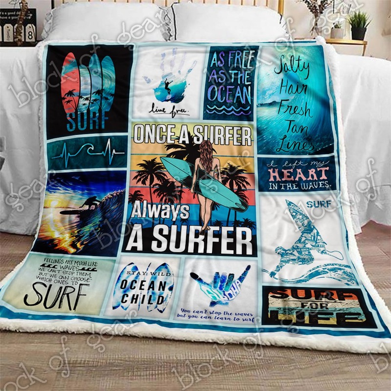 Always A Surfer CL270908MDF Sherpa Fleece Blanket