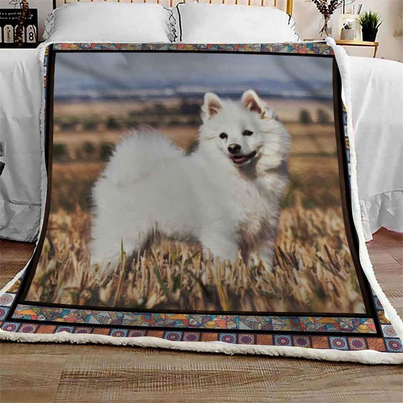 American Eskimo Cute CL09100016MDF Sherpa Fleece Blanket