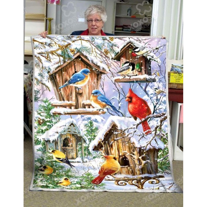 Awesome Birds Cardinal CL05100026MDF Sherpa Fleece Blanket