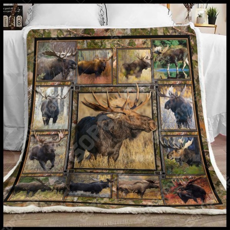 Beautiful Moose Camo CL15110042MDF Sherpa Fleece Blanket