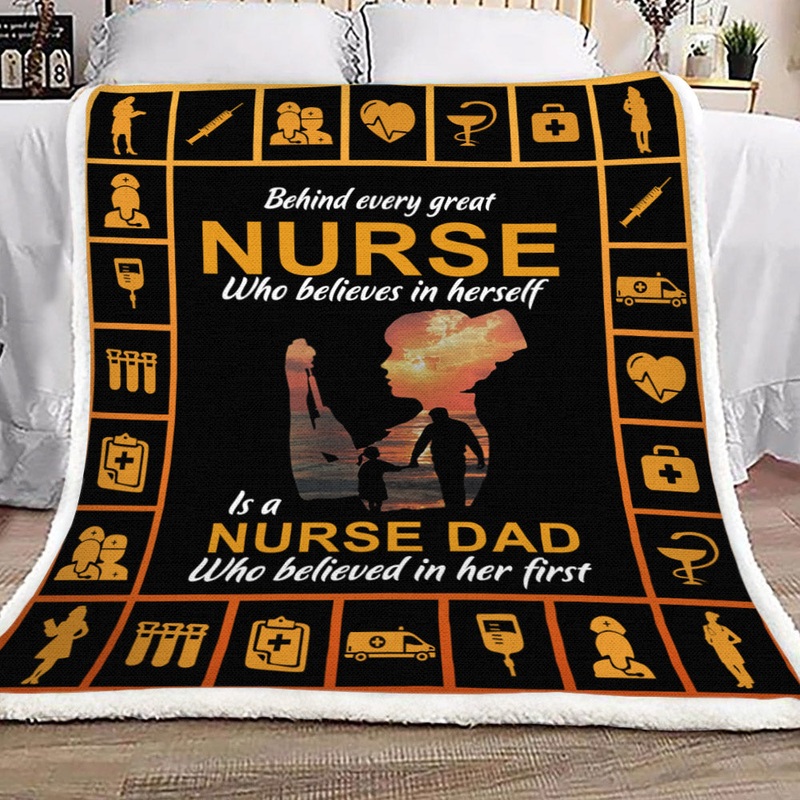Behind Great Nurse YH3010683F Sherpa Fleece Blanket