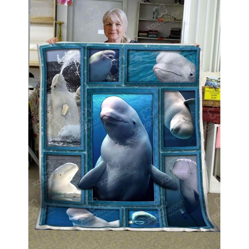 Beluga Whale CL05100046MDF Sherpa Fleece Blanket