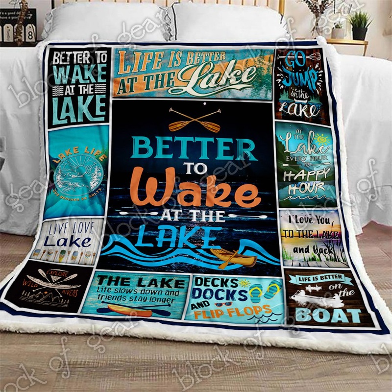 Better To Wake At The Lake CL270950MDF Sherpa Fleece Blanket