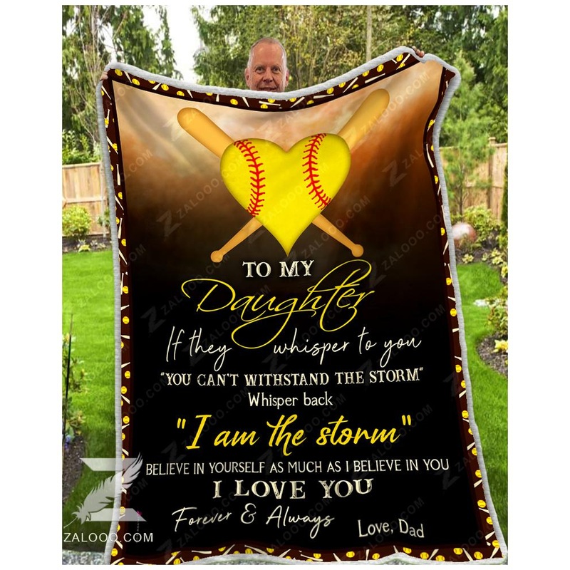 To My Softball Daughter Dad CL02111645MDF Sherpa Fleece Blanket