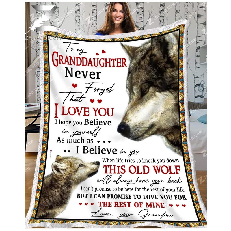 Wolf For Granddaughter From Grandma When Life Tries To Knock You Down CL26110614MDF Sherpa Fleece Blanket