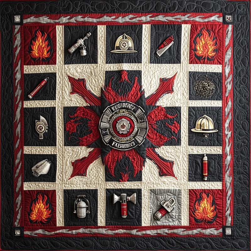 Firefighter TAI101224223 Quilt Blanket