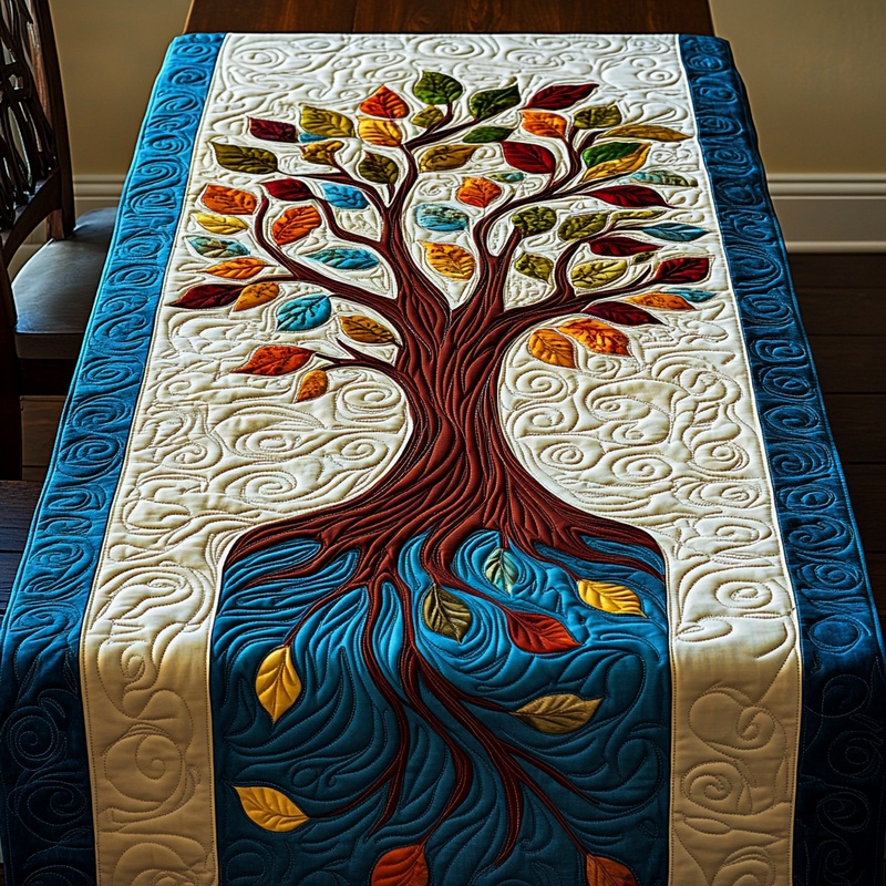 Tree Of Life TAI101224599 Quilted Table Runner