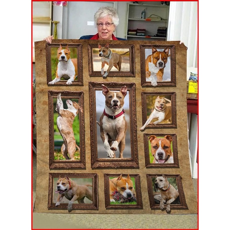 3D American Staffordshire Terrier CLA0411057F Sherpa Fleece Blanket
