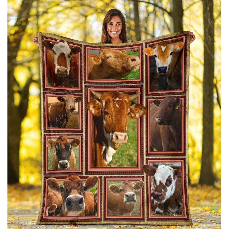 3D Cow Farming CLA0412241F Sherpa Fleece Blanket