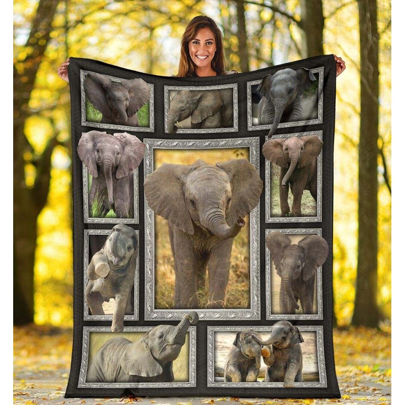 3D Elephant CLA0412148F Sherpa Fleece Blanket