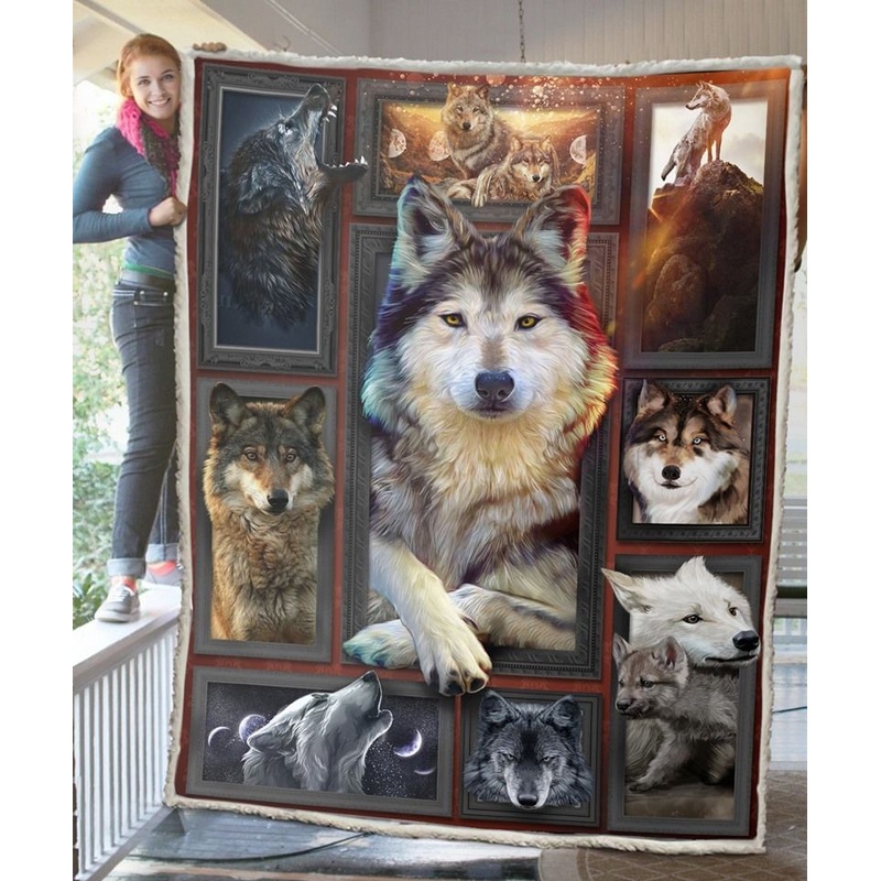 3d Huge Wolf CLH2511004F Sherpa Fleece Blanket