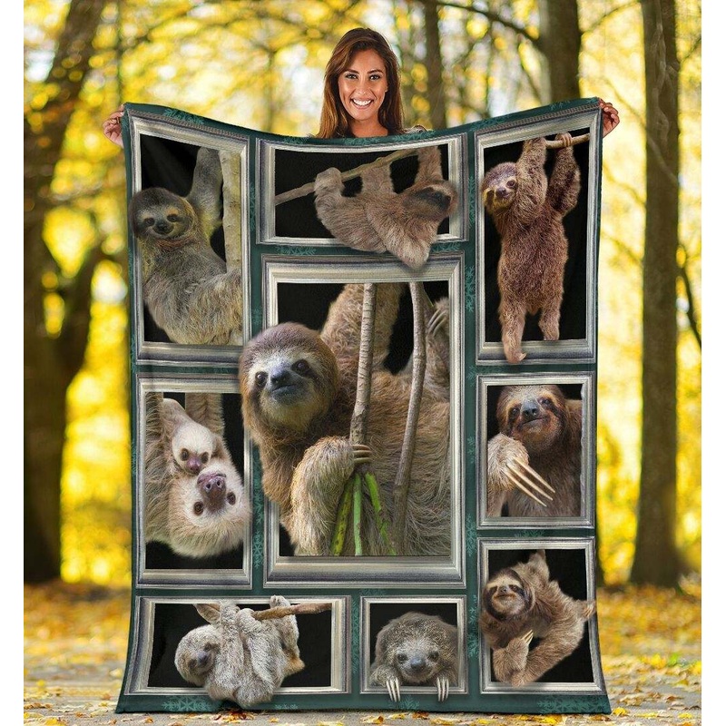 3D Sloth Animals CLA0412025F Sherpa Fleece Blanket