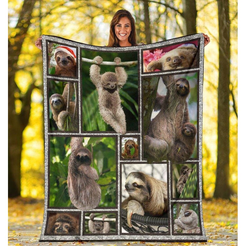 3D Sloth CLA0412008F Sherpa Fleece Blanket