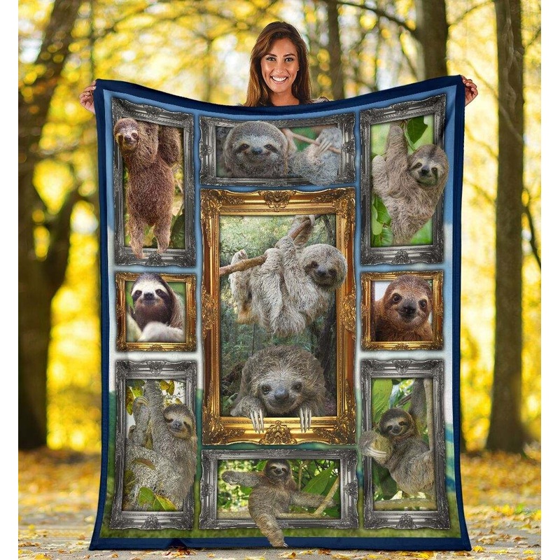 3D Sloth CLA0412196F Sherpa Fleece Blanket