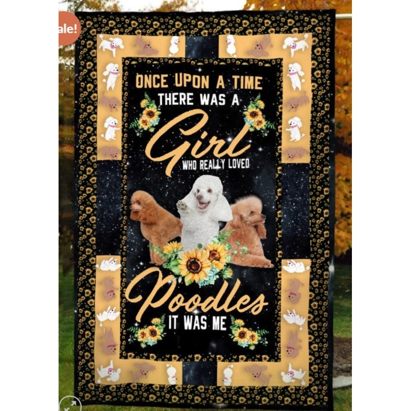 A Girl Loved Poodles CLA2011225F Sherpa Fleece Blanket