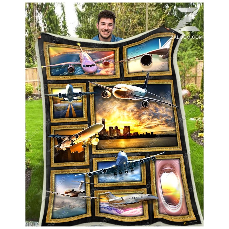 Airplane CL02111127MDF Sherpa Fleece Blanket