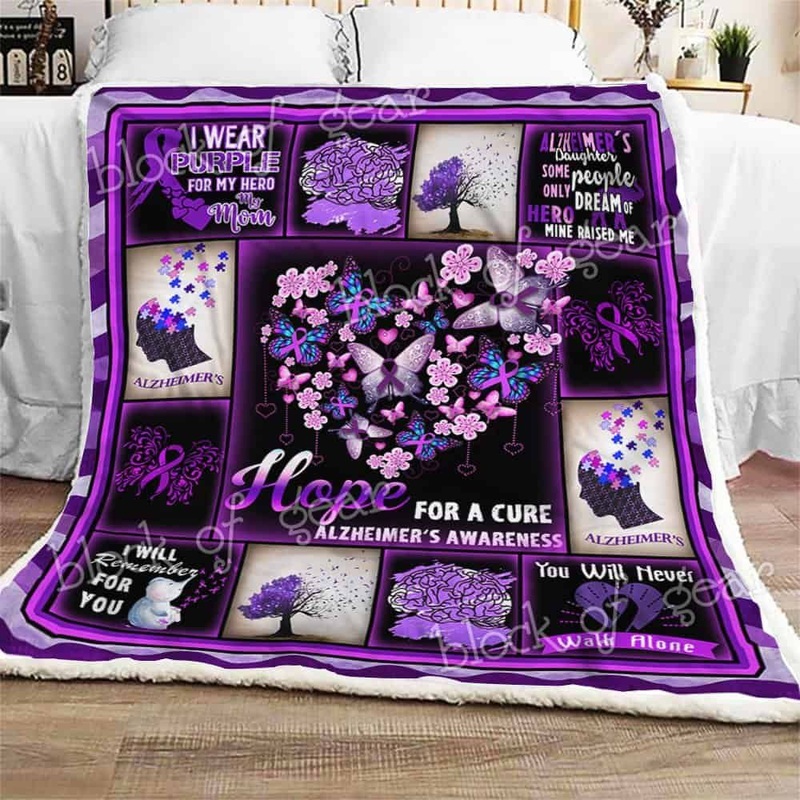 Alzheimers Awareness CLA07110738F Sherpa Fleece Blanket