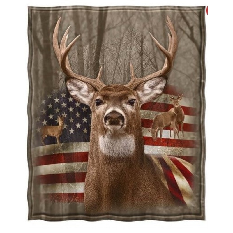 American Deer CLT0412006N Sherpa Fleece Blanket