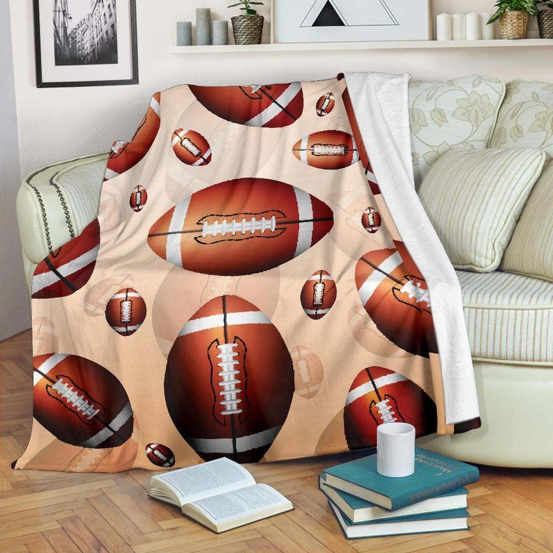 American football ball design pattern CLA2810146F Sherpa Fleece Blanket