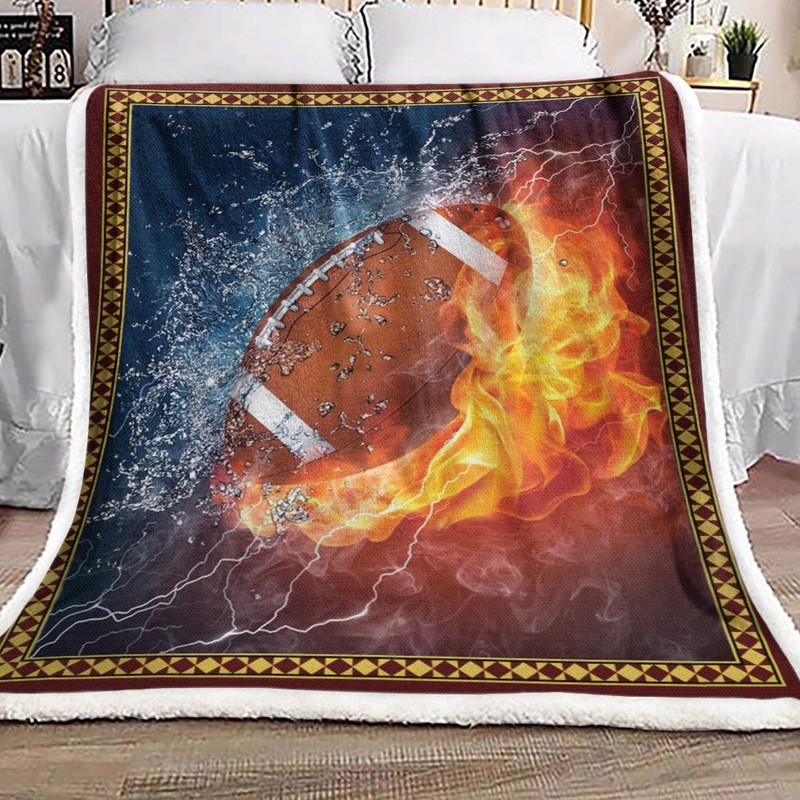 American Football BL081001F Sherpa Fleece Blanket