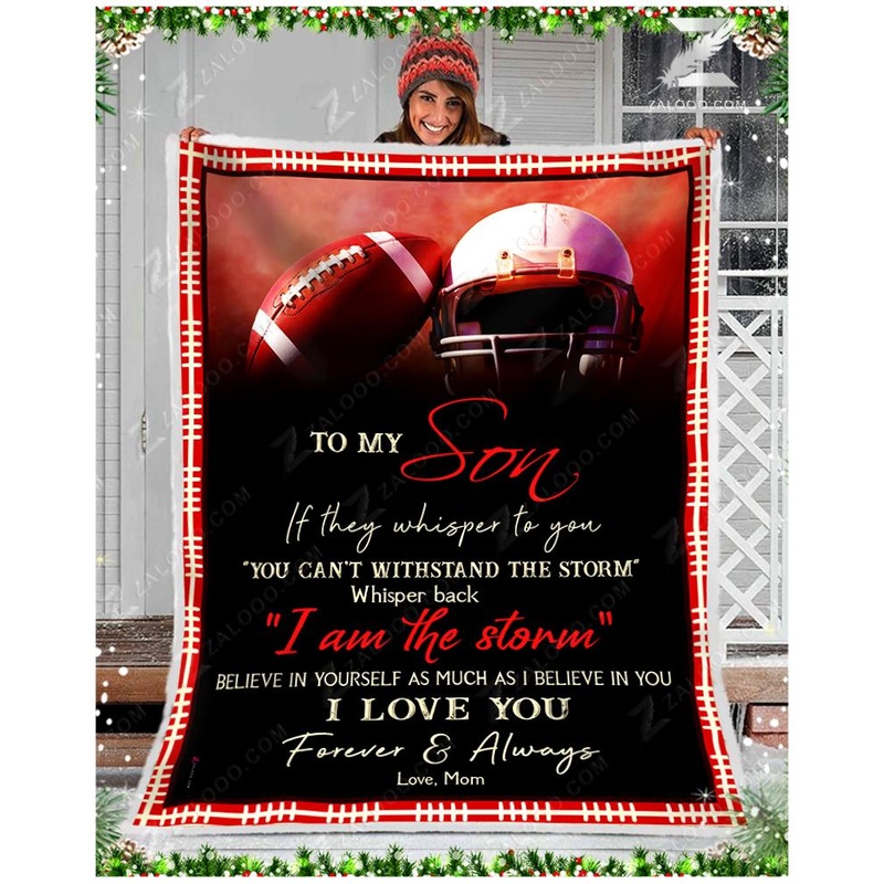 American Football To My Son Love Mom CL29110034MDF Sherpa Fleece Blanket
