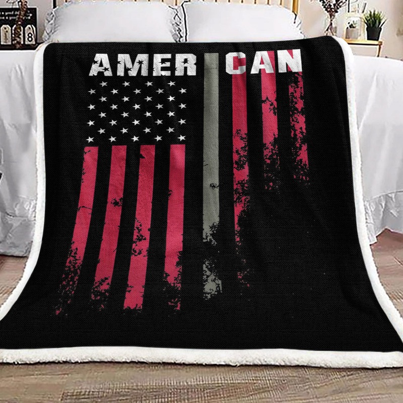 American Military Flag DN2310004F Sherpa Fleece Blanket