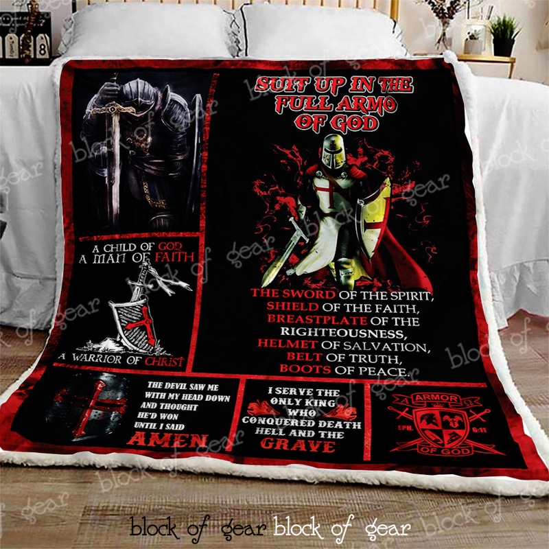 Amor Of God Knight CL300914MDF Sherpa Fleece Blanket