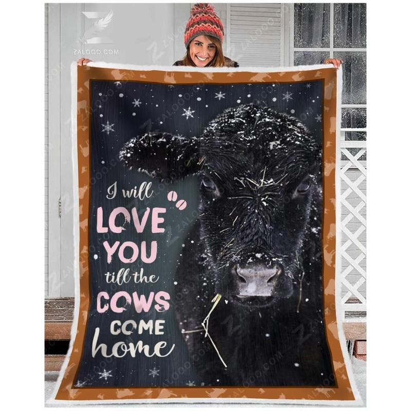 Angus Cow I Will Love You CL25110021MDF Sherpa Fleece Blanket