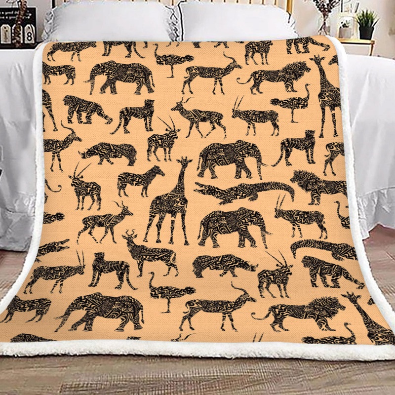 Animal NN1709001TT Sherpa Fleece Blanket