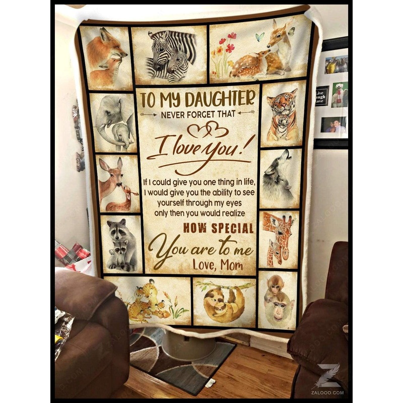 Animals To My Daughter CL25110026MDF Sherpa Fleece Blanket