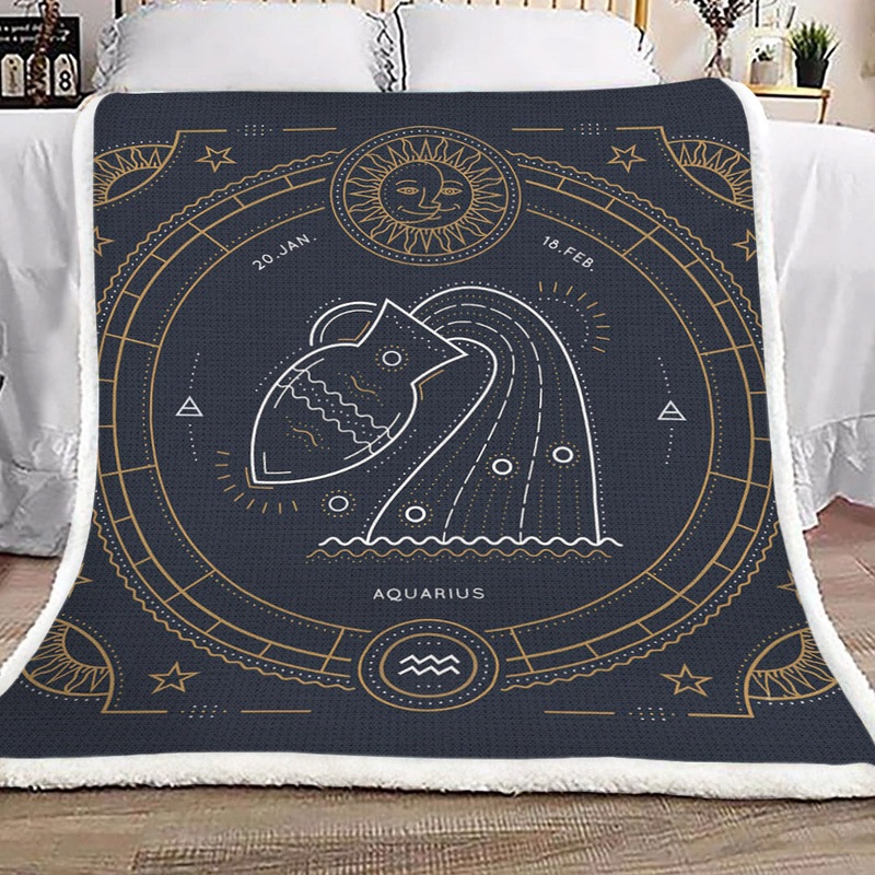 Aquarius Zodiac Sign NN0710008TT Sherpa Fleece Blanket