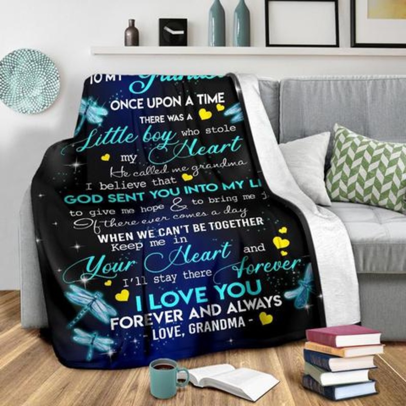 To My Grandson Dragonflies CL09100175MDF Sherpa Fleece Blanket