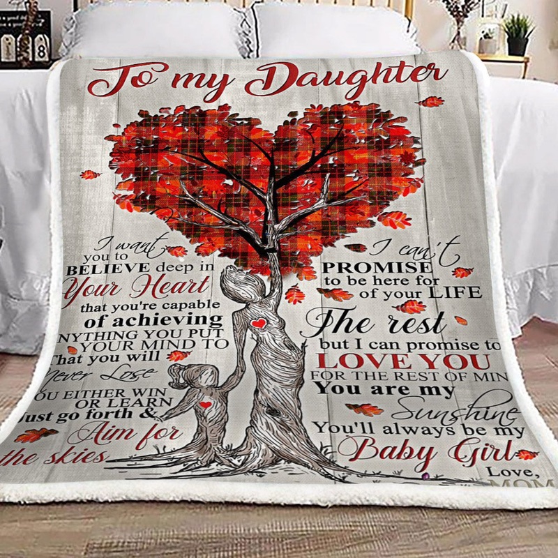 Tree Of Life Family To My Daughter Love Mom CL16110665MDF Sherpa Fleece Blanket
