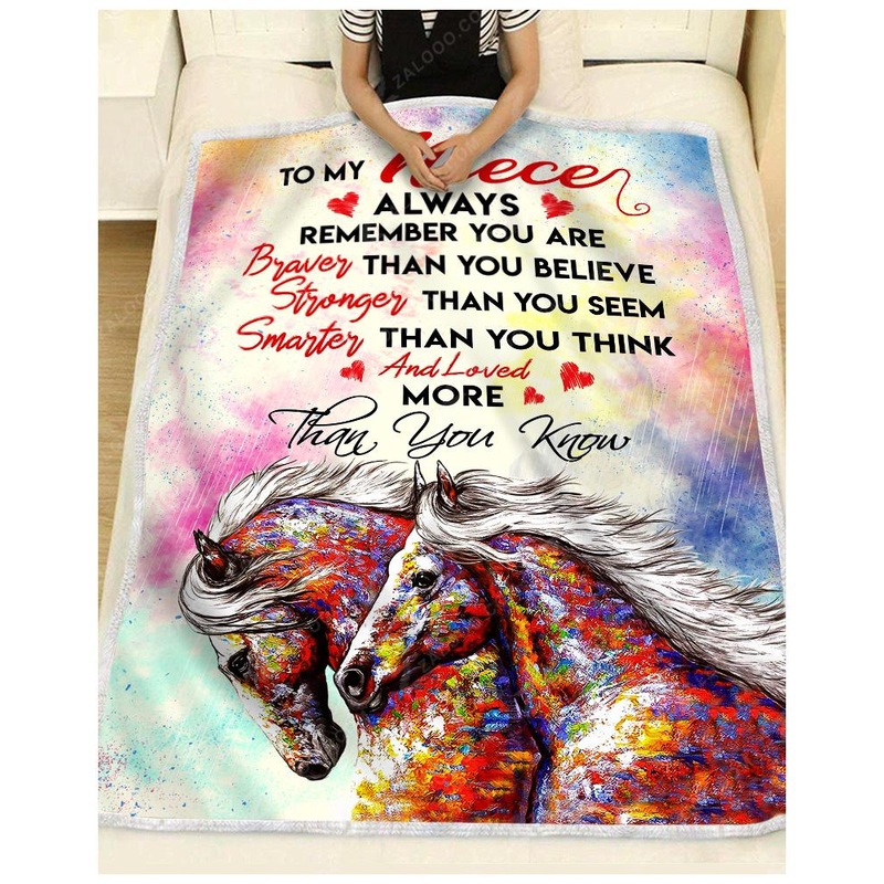Watercolor Horse To My Niece CL26110604MDF Sherpa Fleece Blanket