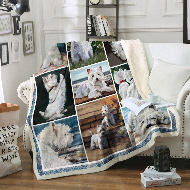 West Highland White CL02111103MDF Sherpa Fleece Blanket